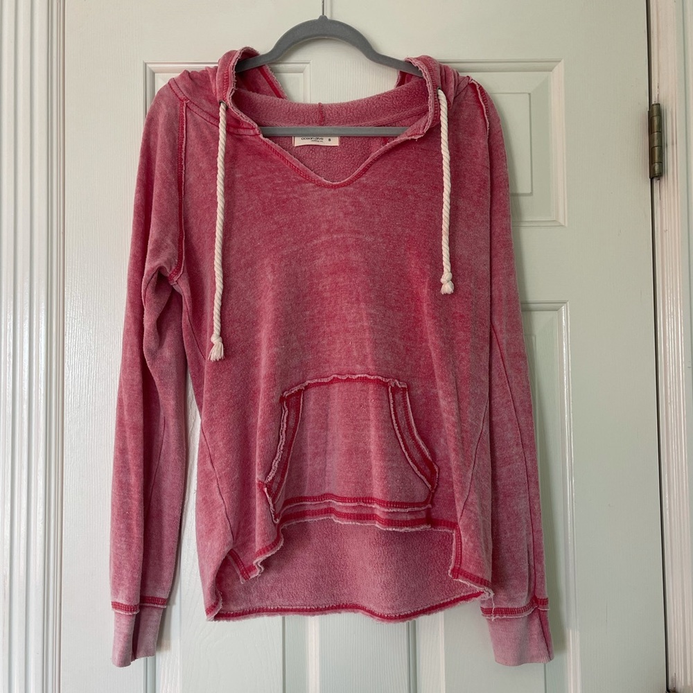 Ocean Drive Pink V-Neck Fleece Lined Sweatshirt